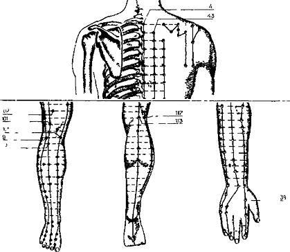 Рис. 26. Акупунктурные точки при болях в коленных суставах